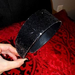 Large Black Glitter Sparkle Headband